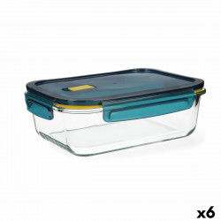 Hermetic Lunch Box Quid Astral Blue Glass 1,52 L 23 x 17,5 x 8,4 cm (6 Units)