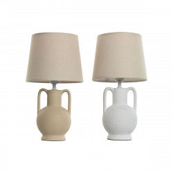 Desk lamp Home ESPRIT White Beige Ceramic 50 W 220 V (2 Units)