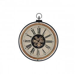 Reloj de Pared Home ESPRIT Negro Beige Dorado Natural Metal Madera de pino 74...