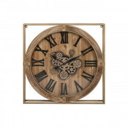 Wall Clock Home ESPRIT Golden Natural Crystal Iron MDF Wood 72 x 10 x 72 cm