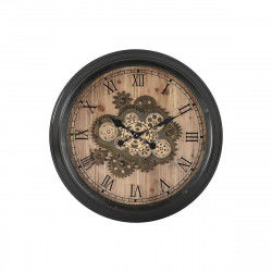 Wall Clock Home ESPRIT Black Golden Natural Crystal Iron Vintage 67 x 9 x 67 cm