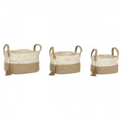 Basket set Home ESPRIT Natural Light brown Jute Modern 41 x 30 x 33 cm (3...