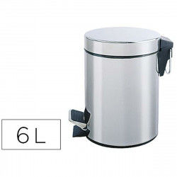 Waste bin with pedal Q-Connect KF04225 Grey Metal 6 L