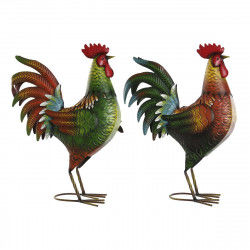 Decorative Figure Home ESPRIT Multicolour Rooster 34,3 x 14 x 48,3 cm (2 Units)