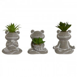 Decorative Plant Home ESPRIT Polyethylene Cement Frog 7,5 x 5 x 11 cm (3 Units)