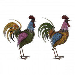 Decorative Figure Home ESPRIT Multicolour Rooster 44 x 17 x 61 cm (2 Units)