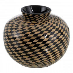 Vase Black Beige Bamboo 26 x 26 x 22 cm