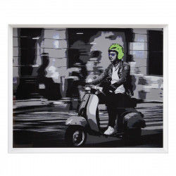 Painting White Black Green Vespa 103 x 6 x 83 cm