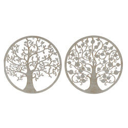 Wall Decoration DKD Home Decor Tree Golden White Indian Man 60 x 1 x 60 cm (2...