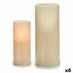 LED Candle Cream 7,5 x 17,3 x 7,5 cm (6 Units)