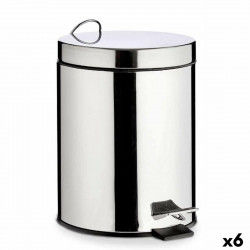 Pedal bin Silver Stainless steel Plastic 3 L (6 Units)