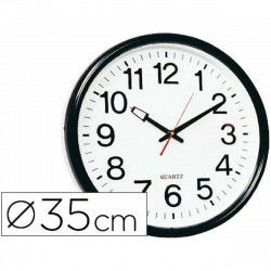 Wall Clock Q-Connect KF15592 Black Ø 34 cm Plastic Modern