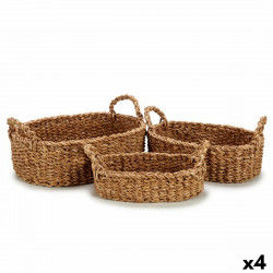 Set of Baskets With handles Brown 750 ml 1,5 L 3 L 37 x 23,5 x 17 cm 33 x 20...
