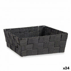 Basket Braiding Black Cloth 2,4 L 20 x 8 x 24 cm (24 Units)